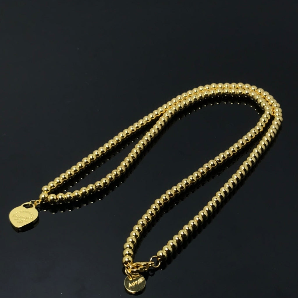 Tiff Gold-Tone Beaded Necklace