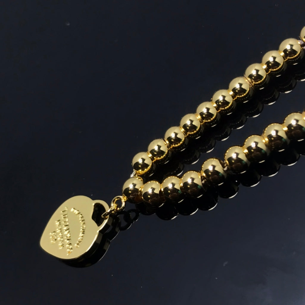 Tiff Gold-Tone Beaded Necklace